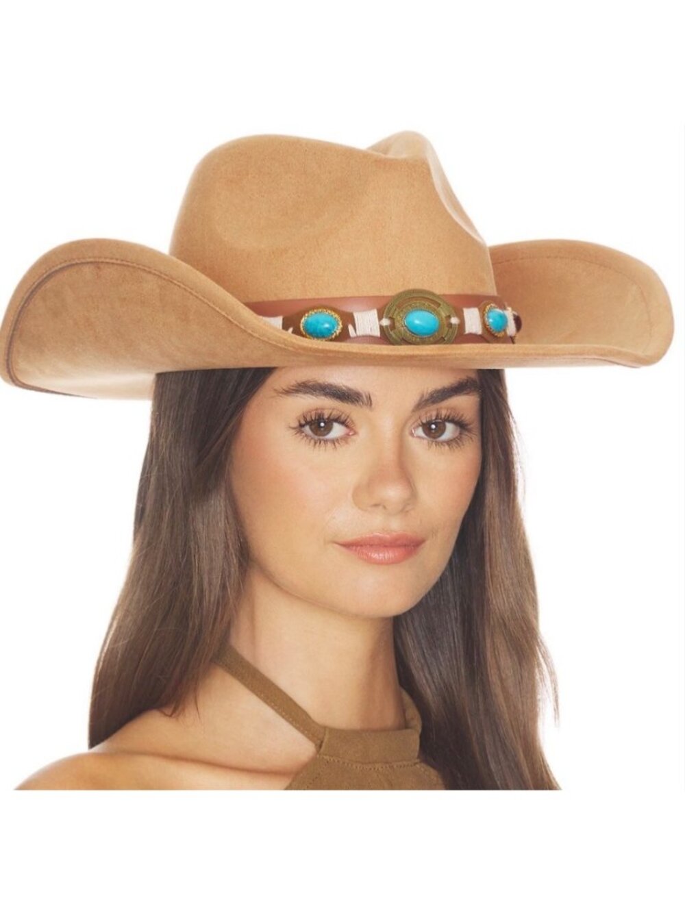 New 8 Other Reasons Brown Turquoise Embellished Cowboy Western Hat